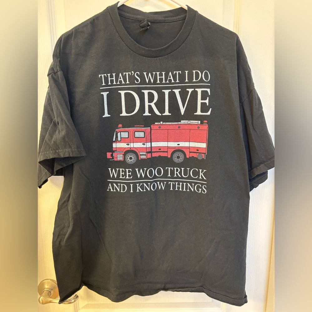 NWOT Men’s Size 2XL Firefighter Funny Text Shirt